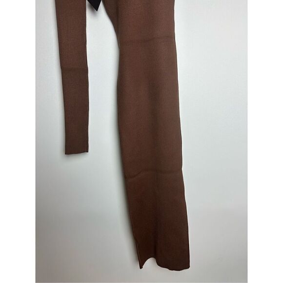 Brown one shoulder midi dress - Picture 8 of 9